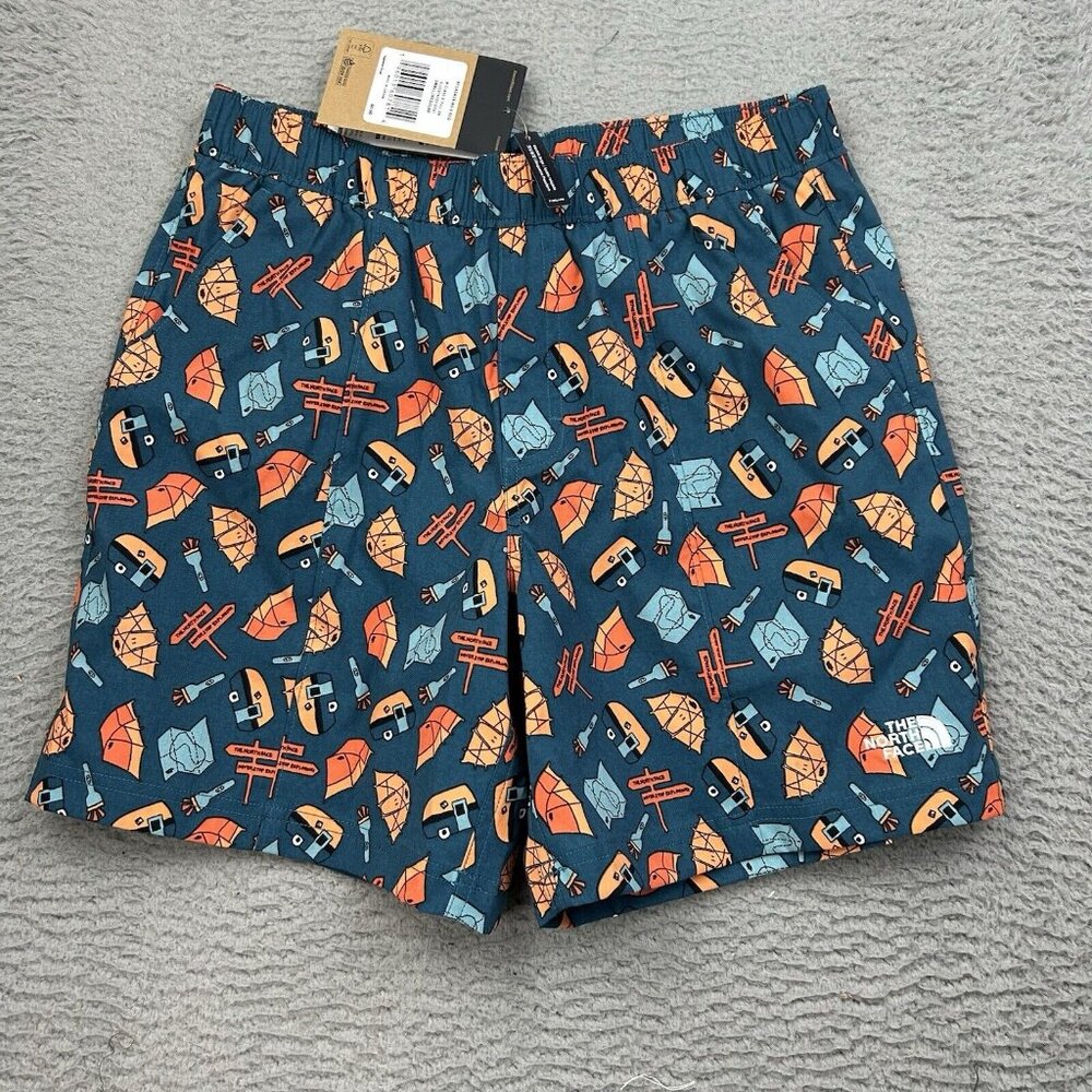 North Face Class V Pull On Mens Athletic Shorts Blue Size Small RV Tent Camper